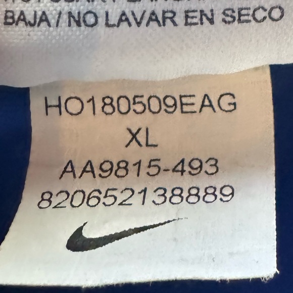 Nike Baseball Pullover Boy's Size XL Royal Blue/White Wind Resistant - Picture 6 of 7